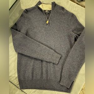 Vineyard Vines Navy 100% Cashmere Quarter Zip Sweater Men’s Size XS